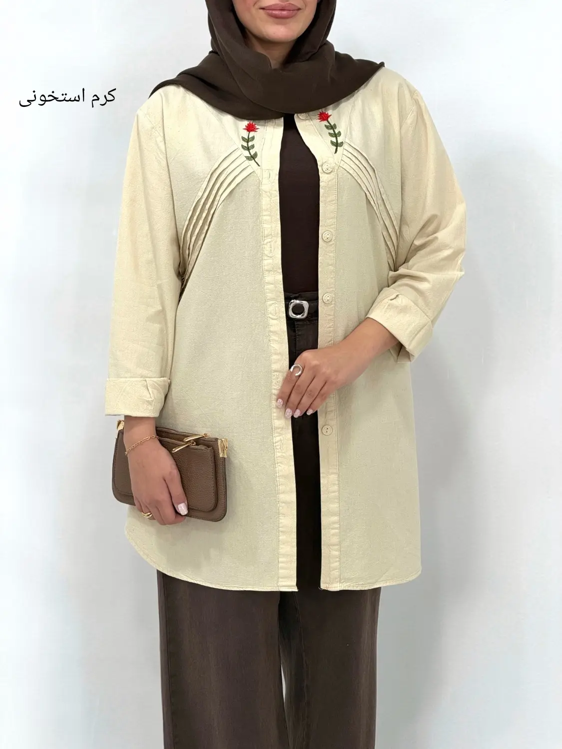 مانتو لینن گلدوزی نورا